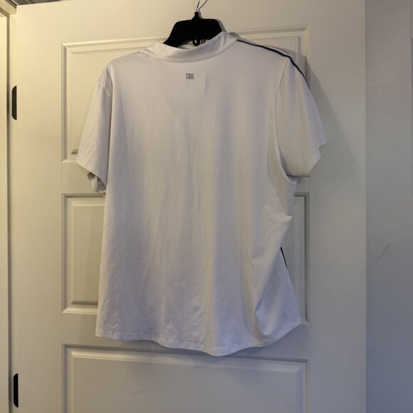 Tail Golf Polo Shirt White with Stripe Detail Stretchy Activewear Top Size XL - Picture 10 of 10